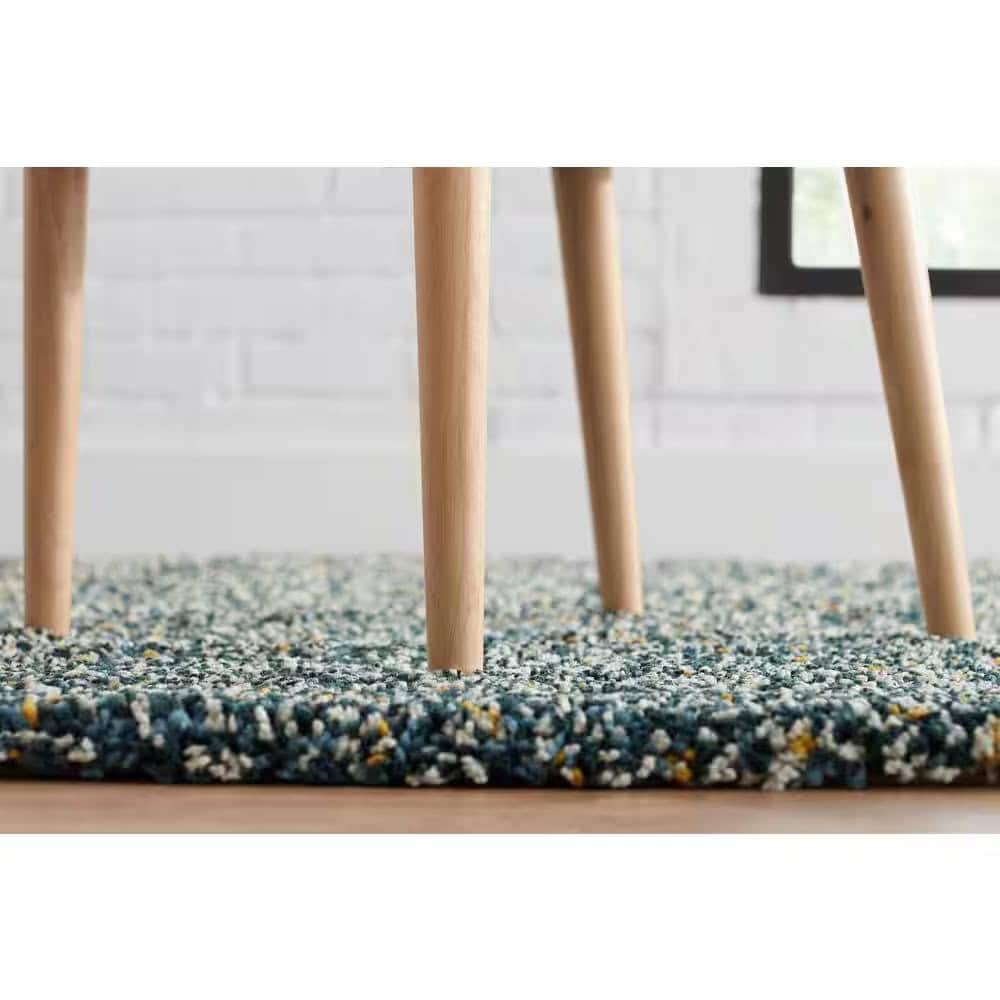 Blue Upholstered Dining Chairs with Wood Legs Modern Design (Set of 2) 3 Blue Upholstered Dining Chairs with Wood Legs Modern Design (Set of 2) - Image 3