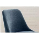 Blue Upholstered Dining Chairs with Wood Legs Modern Design (Set of 2) 9 Blue Upholstered Dining Chairs with Wood Legs Modern Design (Set of 2)