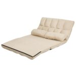 Foldable Faux Suede Floor Sofa Bed with Adjustable Backrest 6 Foldable Faux Suede Floor Sofa Bed with Adjustable Backrest