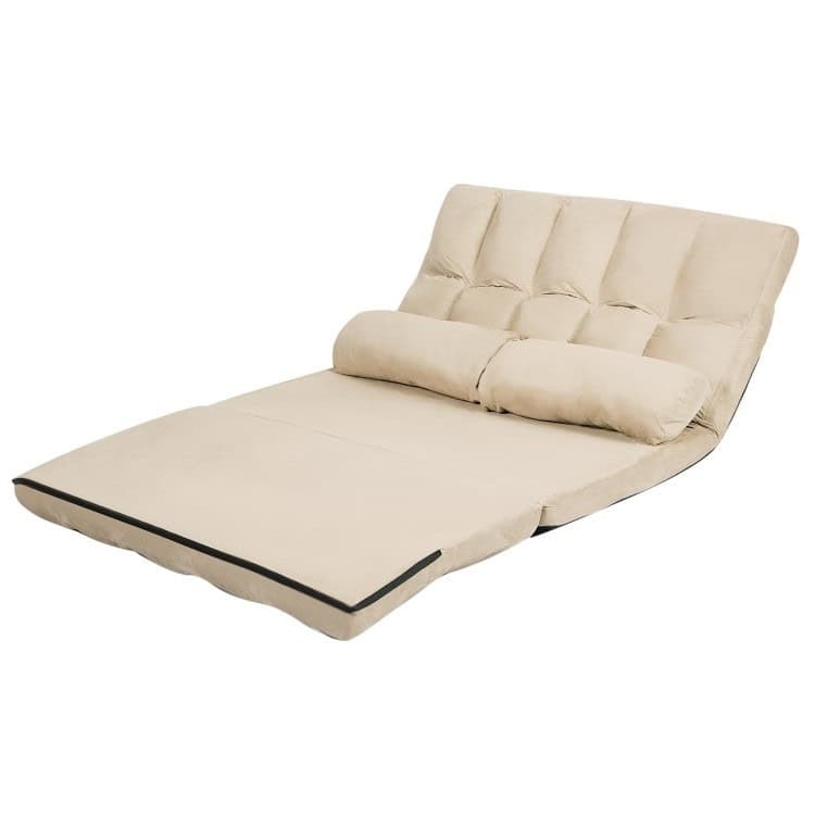 Foldable Faux Suede Floor Sofa Bed with Adjustable Backrest 1 Foldable Faux Suede Floor Sofa Bed with Adjustable Backrest