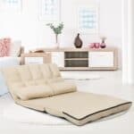 Foldable Faux Suede Floor Sofa Bed with Adjustable Backrest 7 Foldable Faux Suede Floor Sofa Bed with Adjustable Backrest