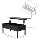 Modern Black Lift Top Coffee Table with Hidden Storage 8 Modern Black Lift Top Coffee Table with Hidden Storage