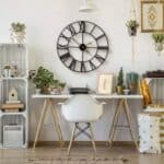Large 24-Inch Black Metal Roman Numeral Wall Clock