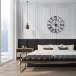 Large 24-Inch Black Metal Roman Numeral Wall Clock
