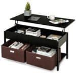 Lift-Top Black Coffee Table with Storage Drawers and Bins 5 Lift-Top Black Coffee Table with Storage Drawers and Bins