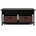 Lift-Top Black Coffee Table with Storage Drawers and Bins 6 Lift-Top Black Coffee Table with Storage Drawers and Bins