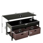 Lift-Top Black Coffee Table with Storage Drawers and Bins 8 Lift-Top Black Coffee Table with Storage Drawers and Bins