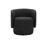 BIARRITZ Licorice Bouclé Fabric Swivel Lounge Chair 6 BIARRITZ Licorice Bouclé Fabric Swivel Lounge Chair