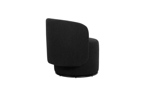 BIARRITZ Licorice Boucle Fabric Swivel Lounge Chair 2 2