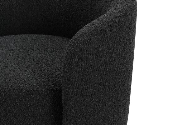 BIARRITZ Licorice Boucle Fabric Swivel Lounge Chair 3 2