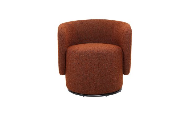 BIARRITZ Rust Boucle Swivel Lounge Chair 1 2