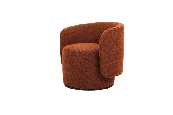 BIARRITZ Rust Boucle Swivel Lounge Chair 6