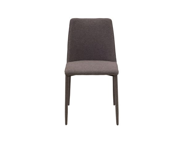 BILLINGS Dark Grey Fabric Dining Chairs Metal Frame 1 2