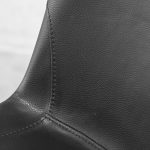 BILLY Black Leatherette Counter Stool, Black Steel Base