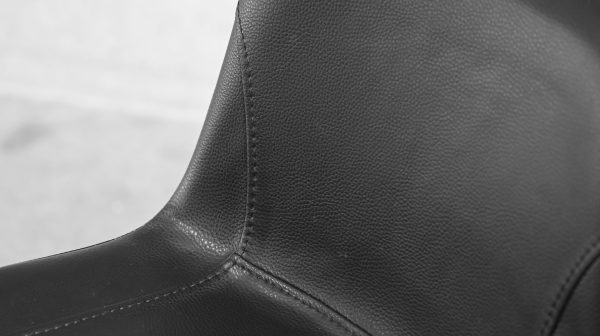 BILLY Black Leatherette Counter Stool Black Steel Base 5 2