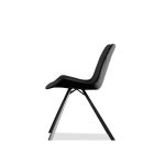 BILLY Black Leatherette Dining Chair Black Steel Base