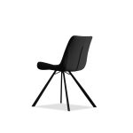 BILLY Black Leatherette Dining Chair Black Steel Base