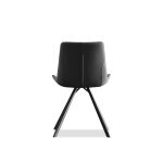 BILLY Black Leatherette Dining Chair Black Steel Base