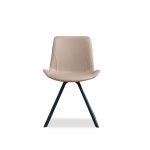 BILLY Dining Chair Mushroom Leatherette Black Steel