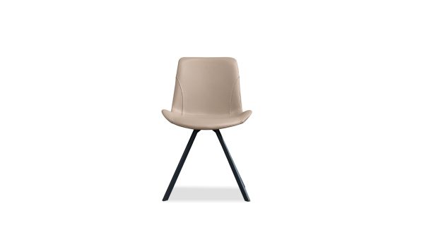 BILLY Dining Chair Mushroom Leatherette Black Steel 1 2