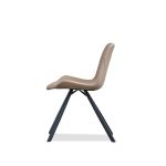 BILLY Dining Chair Mushroom Leatherette Black Steel