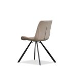 BILLY Dining Chair Mushroom Leatherette Black Steel
