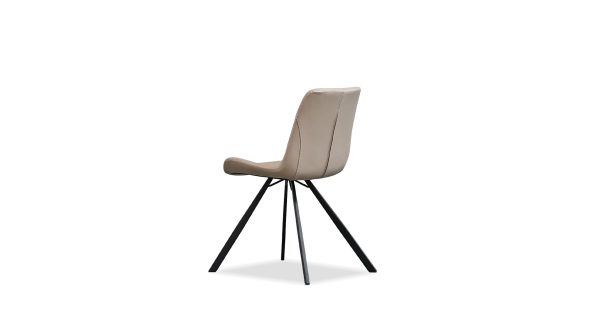 BILLY Dining Chair Mushroom Leatherette Black Steel 3 2