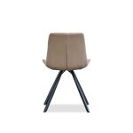 BILLY Dining Chair Mushroom Leatherette Black Steel