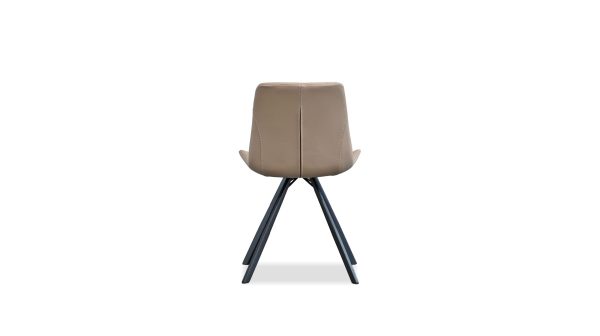 BILLY Dining Chair Mushroom Leatherette Black Steel 4 2