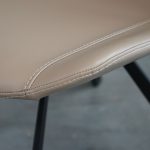 BILLY Dining Chair Mushroom Leatherette Black Steel
