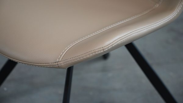 BILLY Dining Chair Mushroom Leatherette Black Steel 5 2