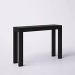 Solid Wood Black Console Table with Modern Minimalist Design