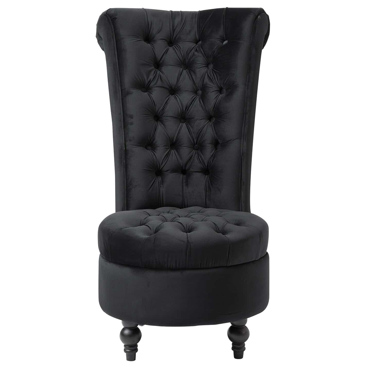 Black Tufted High Back Velvet Upholstered Accent Chair 1 Black Tufted High Back Velvet Upholstered Accent Chair