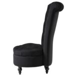 Black Tufted High Back Velvet Upholstered Accent Chair 7 Black Tufted High Back Velvet Upholstered Accent Chair