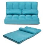 Teal Blue Foldable 5-Tilt Floor Sofa Bed with Pillows 6 Teal Blue Foldable 5-Tilt Floor Sofa Bed with Pillows