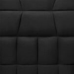 Black Split-Back Convertible Linen Tufted Futon with 2 Pillows
