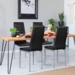 Modern High Back Black PVC Leather Dining Chairs with Metal Legs (Set of 4) 7 Modern High Back Black PVC Leather Dining Chairs with Metal Legs (Set of 4)