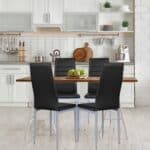 Modern High Back Black PVC Leather Dining Chairs with Metal Legs (Set of 4) 9 Modern High Back Black PVC Leather Dining Chairs with Metal Legs (Set of 4)