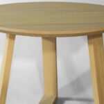 36 Inch Round Solid Wood Dining Table in Blonde