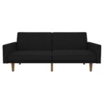 Mid-Century Modern Linen Sofa Bed with Wood Legs