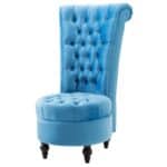 Blue Velvet Tufted High Back Upholstered Accent Chair 4 Blue Velvet Tufted High Back Upholstered Accent Chair