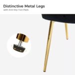 Black Velvet Wingback Side Chair with Gold Metal Legs 8 Black Velvet Wingback Side Chair with Gold Metal Legs