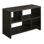 Espresso Wood 2-Shelf Console Table for Office and Storage