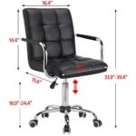 Modern Black Faux Leather Office Chair with Adjustable Height