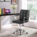 Modern Black Faux Leather Office Chair with Adjustable Height