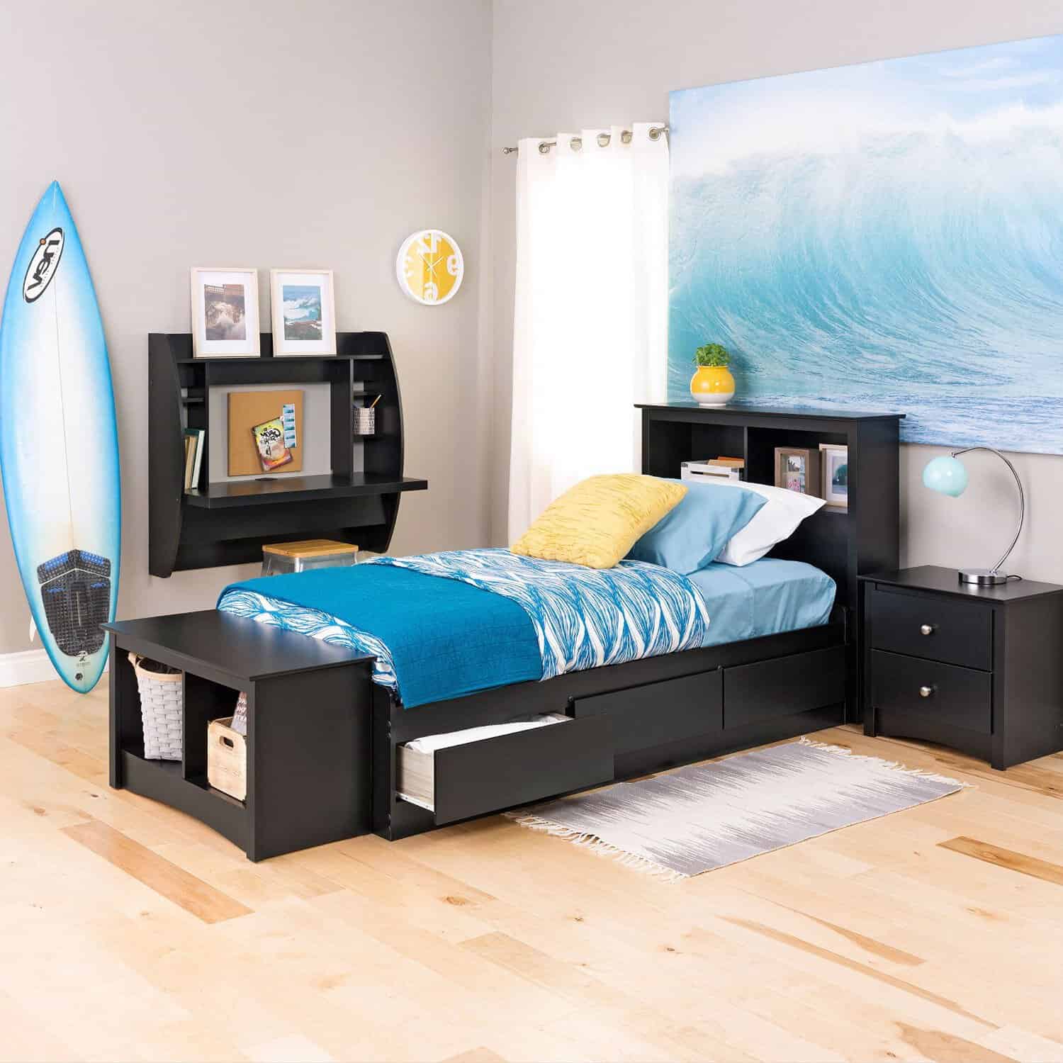 Space Saving Wall Mounted Floating Laptop Desk in Black 3 Space Saving Wall Mounted Floating Laptop Desk in Black - Image 3