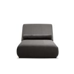 BONDI Charcoal Sunbrella Fabric Black Aluminum Outdoor Lounger Chair