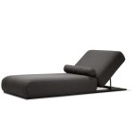 BONDI Charcoal Sunbrella Fabric Black Aluminum Outdoor Lounger Chair