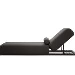BONDI Charcoal Sunbrella Fabric Black Aluminum Outdoor Lounger Chair