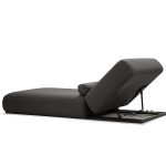 BONDI Charcoal Sunbrella Fabric Black Aluminum Outdoor Lounger Chair